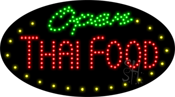 Thai Food Open Animated LED Sign