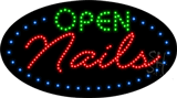 Nails Open Animated LED Sign