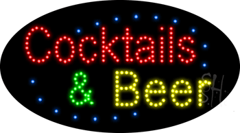 Cocktails and Beer Animated LED Sign
