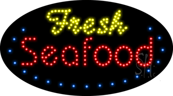 Fresh Seafood Animated LED Sign