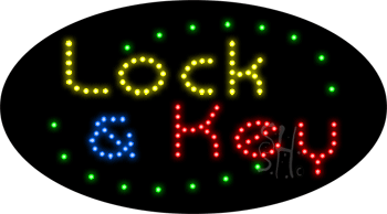 Lock and Key Animated LED Sign