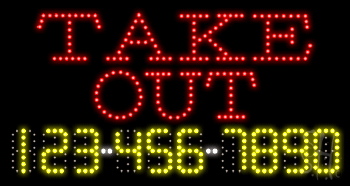 Take Out Animated LED Sign