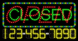 Open Closed with Phone Number Animated LED Sign
