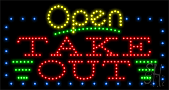 Take Out Animated LED Sign
