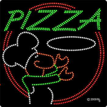 Pizza Guy Animated LED Sign