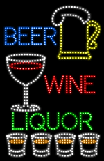 Beer Wine Liquor Animated LED Sign