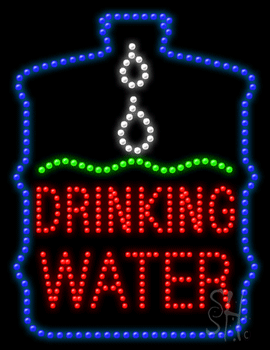 Drinking Water Animated LED Sign