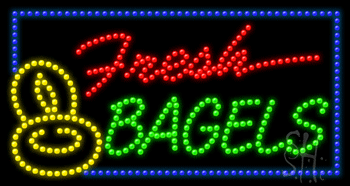 Fresh Bagels Animated LED Sign