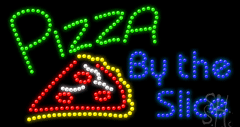 Pizza by the Slice Animated LED Sign