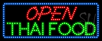 Open Thai Food Animated LED Sign