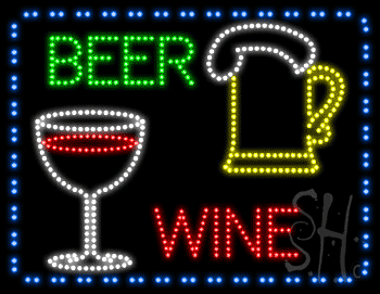 Beer Wine Animated LED Sign