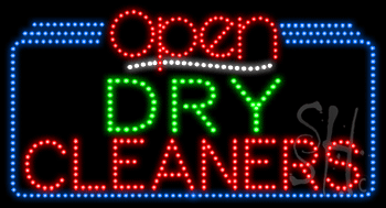 Dry Cleaners Open Animated LED Sign