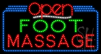 Foot Massage Open Animated LED Sign