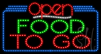 Food To Go Open Animated LED Sign