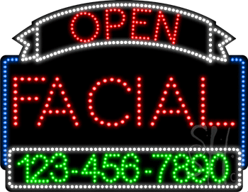 Facial Open with Phone Number Animated LED Sign