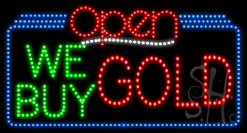 We Buy Gold Open Animated LED Sign