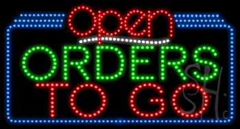 Order To Go Open Animated LED Sign