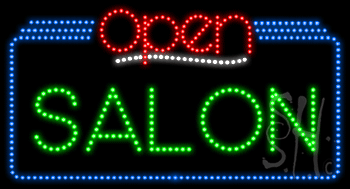 Salon Open Animated LED Sign