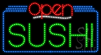 Sushi Open Animated LED Sign