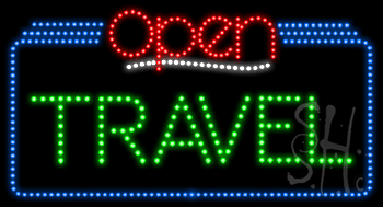 Travel Open Animated LED Sign
