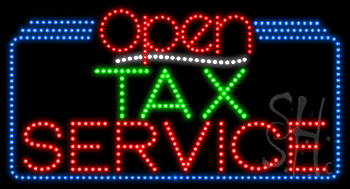 Tax Service Open Animated LED Sign