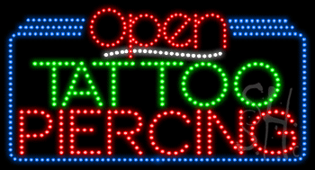 Tattoo Piercing Open Animated LED Sign