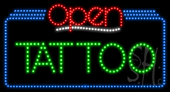 Tattoo Open Animated LED Sign