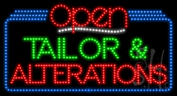 Tailor and Alterations Open Animated LED Sign