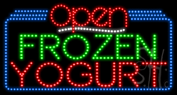 Frozen Yogurt Open Animated LED Sign
