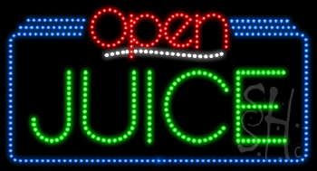 Juice Open Animated LED Sign