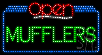 Mufflers Open Animated LED Sign