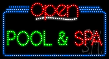 Pool Spa Open Animated LED Sign