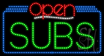 Subs Open Animated LED Sign
