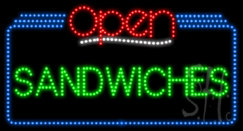 Sandwiches Open Animated LED Sign