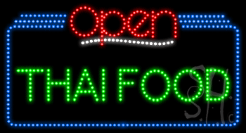 Thai Food Open Animated LED Sign