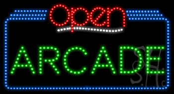 Arcade Open Animated LED Sign