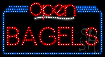 Bagels Open Animated LED Sign