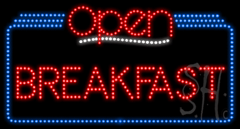 Breakfast Open Animated LED Sign