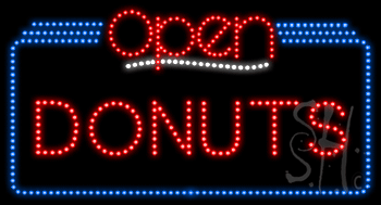 Donuts Open Animated LED Sign