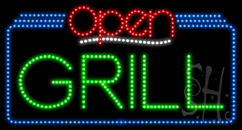 Grill Open Animated LED Sign