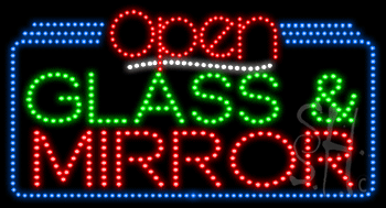 Glass Mirror Open Animated LED Sign
