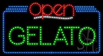 Gelato Open Animated LED Sign