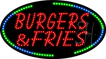 Burgers and Fries Animated LED Sign