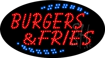 Burgers and Fries Animated LED Sign