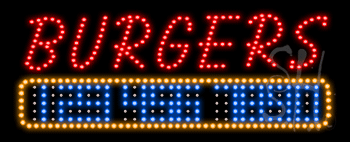 Burgers and FriesH Animated LED Sign