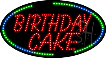Birthday Cake Animated LED Sign