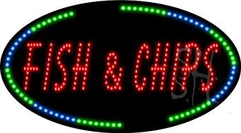 Fish and Chips Animated LED Sign