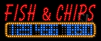 Fish and Chips Animated LED Sign
