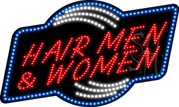 Hair Men and Women Animated LED Sign