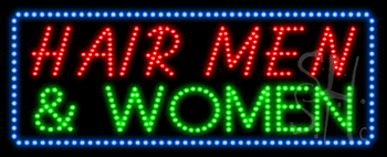 Hair Men and Women with Phone Number Animated LED Sign